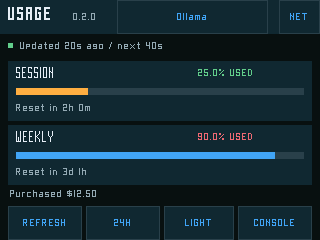Ollama allowances inside Usage 0.2.0