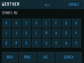Touch search keyboard for saved weather locations (dark theme, public renderer fixture)